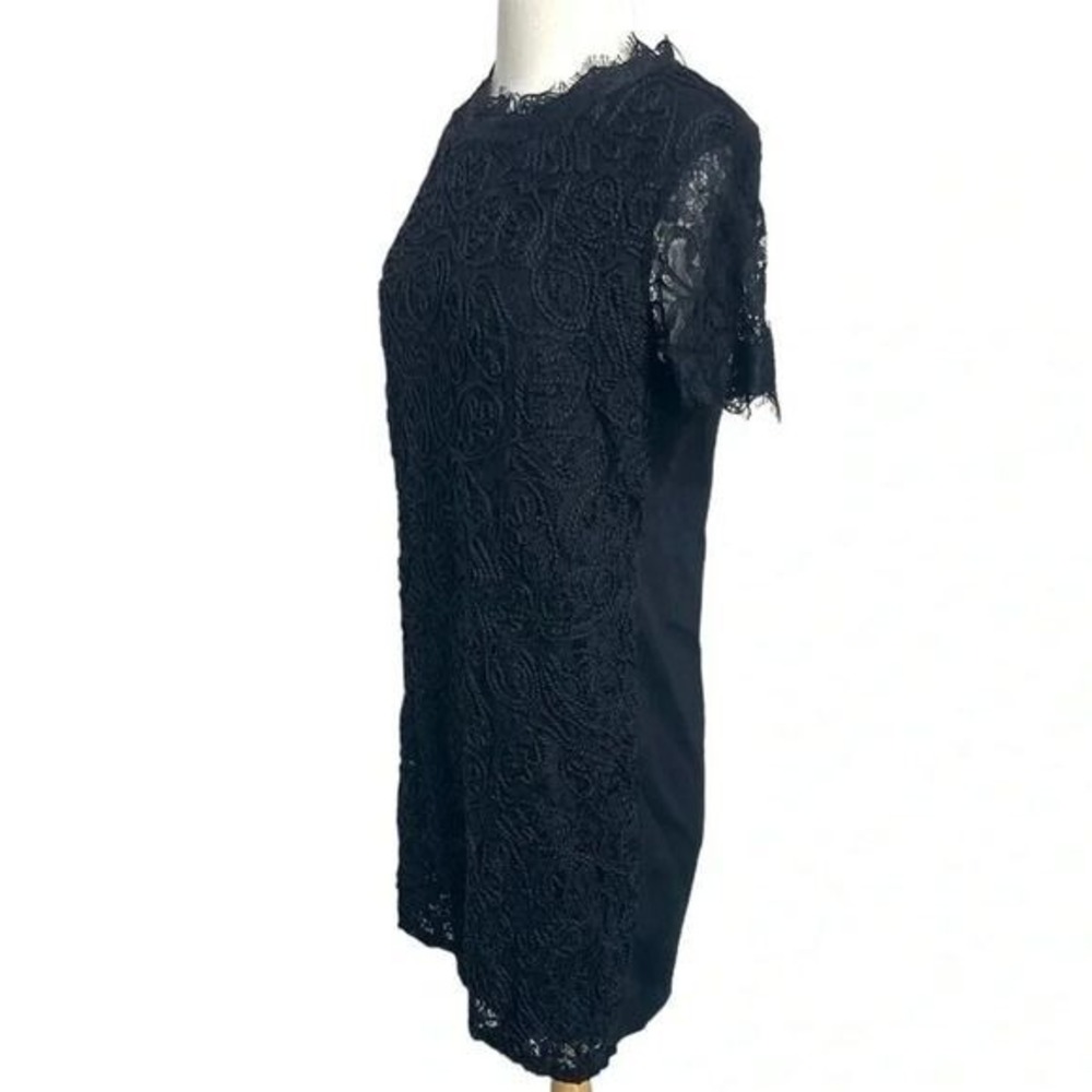ZARA TRAFALUC Black Lace Overlay Short Sleeve Shift Dress Whimsigoth Size Medium